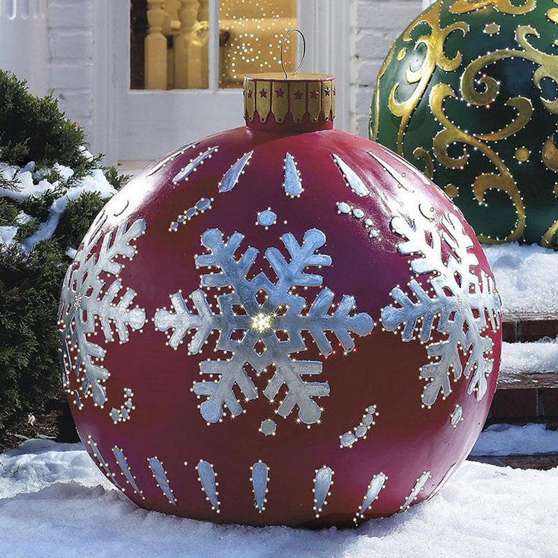 Christmas Ornament Ball Outdoor Pvc 60CM Inflatable Decorated Ball PVC Giant Big Large Balls Xmas Tree Decorations Toy Ball