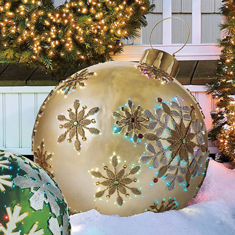 Christmas Ornament Ball Outdoor Pvc 60CM Inflatable Decorated Ball PVC Giant Big Large Balls Xmas Tree Decorations Toy Ball