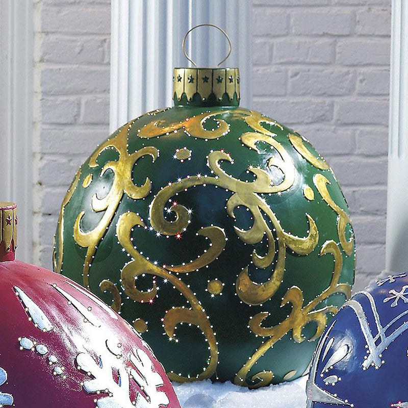 Christmas Ornament Ball Outdoor Pvc 60CM Inflatable Decorated Ball PVC Giant Big Large Balls Xmas Tree Decorations Toy Ball